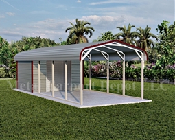 12' x 31' Metal Carport With Storage (Standard Roof) - Free Delivery ...