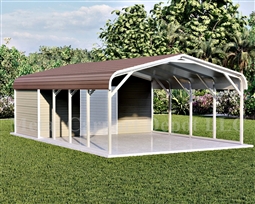 18' x 31' Metal Carport With Storage (Standard Roof) - Free Delivery ...