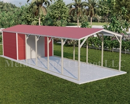 12' x 36' Metal Carport With Storage (Vertical Roof) - Free Delivery ...