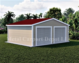 24x26 Box Eave Metal Garage - American Metal Buildings